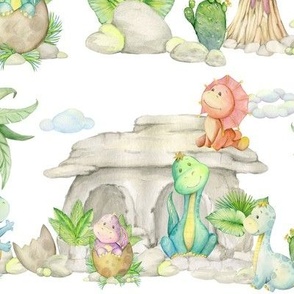 XL Dinosaur Friends – Kids Fabric