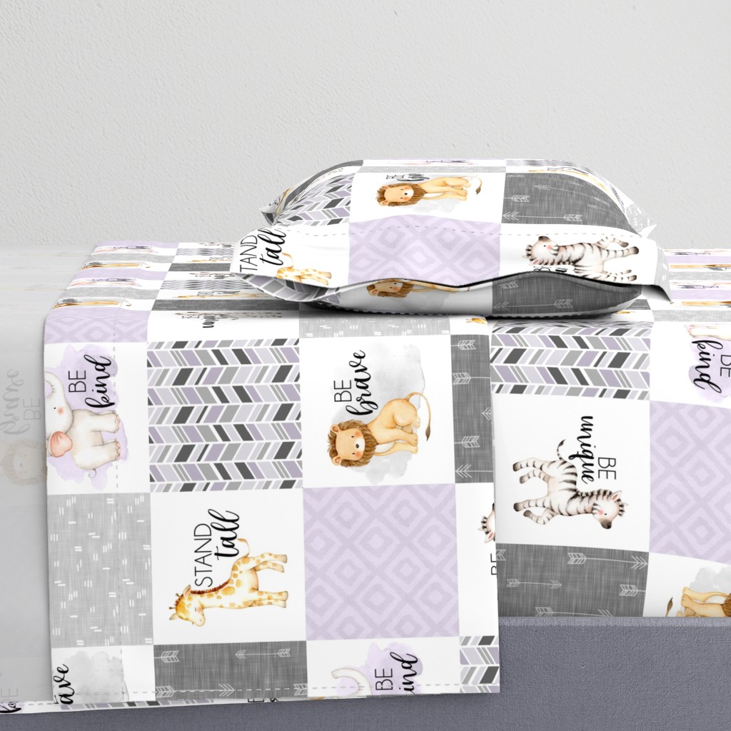 Safari//Lilac - Wholecloth Cheater Quilt