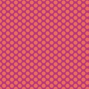 Pop Art Halftone Polka Dot in Orange and Hot Pink, Medium