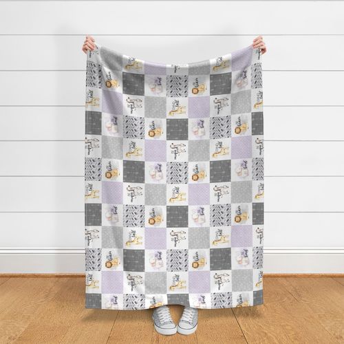 Safari//Lilac - Wholecloth Cheater Quilt - Rotated