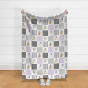 Safari//Lilac - Wholecloth Cheater Quilt - Rotated