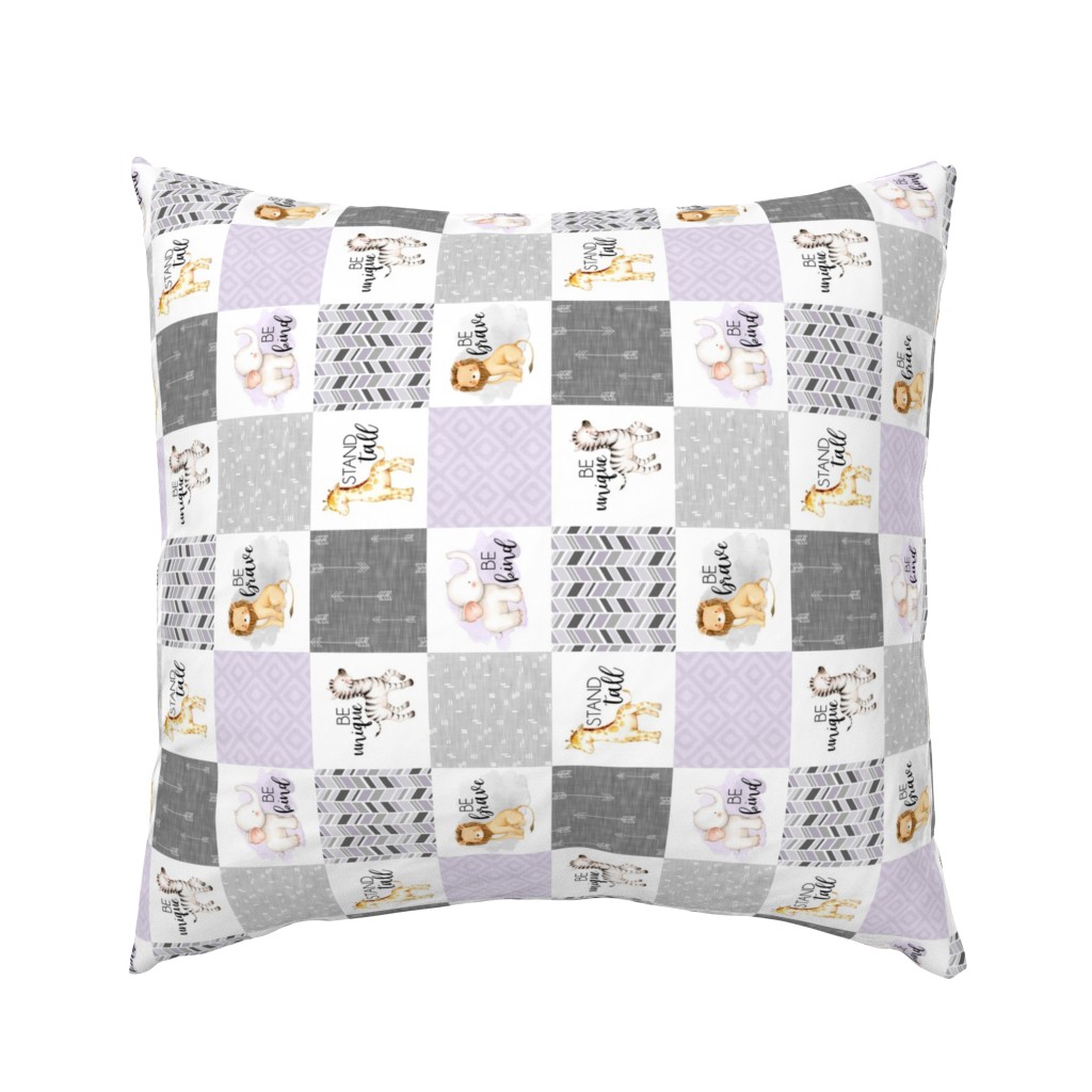 3 inch Safari//Lilac - Wholecloth Cheater Quilt - Rotated