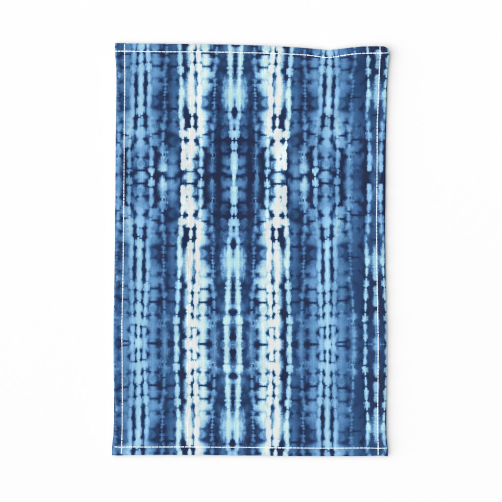 Tie Dye Stripe in Indigo Large Scale