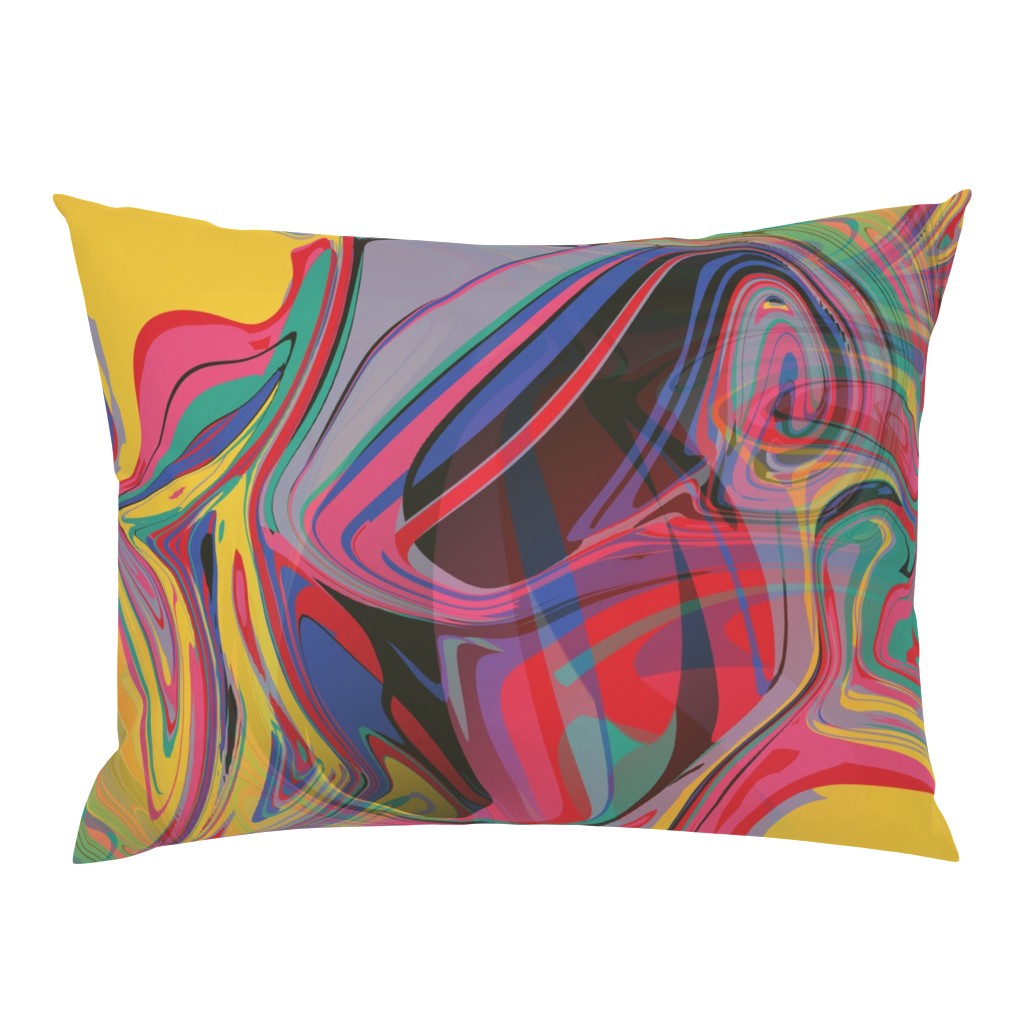 trippy boho hippie colorful rainbow swirls abstract, red pink yellow green blue lavender orange