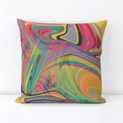 trippy boho hippie colorful rainbow swirls abstract, red pink yellow green blue lavender orange