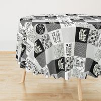 MomLife//Chocolate//grey&black - wholecloth cheater quilt - rotated