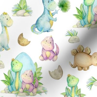 Dinosaur Friends – Kids Fabric, 12" repeat