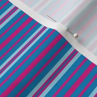 Cool Winter Small Scale Stripes in Blue and Pink Seasonal Color Palette