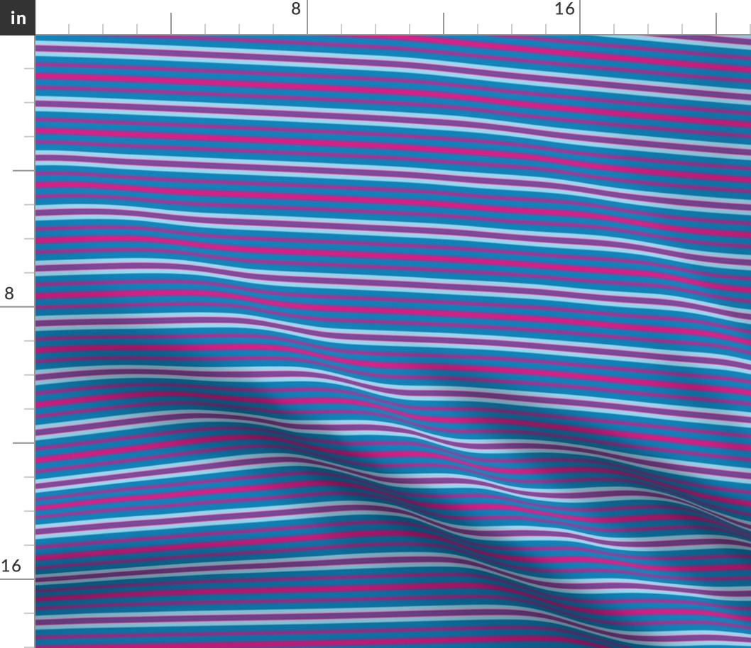 Cool Winter Small Scale Stripes in Blue and Pink Seasonal Color Palette