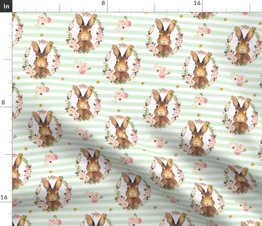 6" Some Bunny Loves Me Minty Stripes