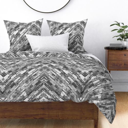 Gray Stone Wall Chevron