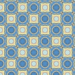 Blue Yellow Dots and Squares