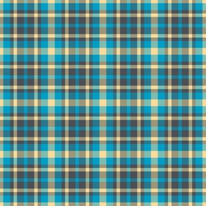 Cool Winter Small Scale Blue Yellow Gray Plaid Seasonal Color Palette