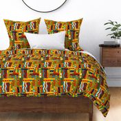 Geometric shapes bright colors teens childrens room