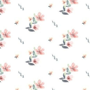 Free Falling Dainty Delicate Autumn Watercolour Floral