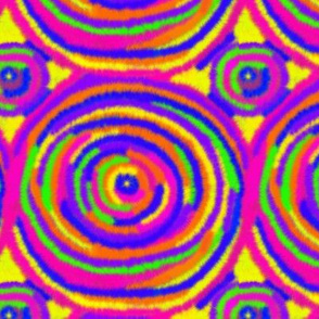 Tie-Dye Neon Circles Large and Small Design Challenge