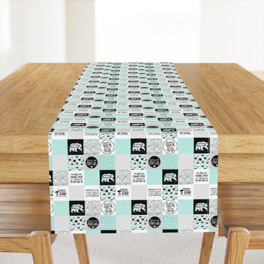 1.5 Inch MomLife//Naps//Mint - Wholecloth Cheater Quilt