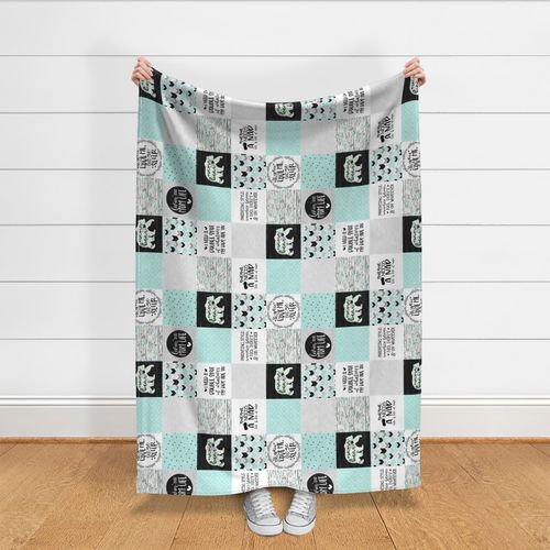 MomLife//Naps//Mint - Wholecloth Cheater Quilt - Rotated