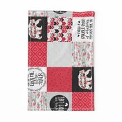 MomLife//Good Heart//Red - Wholecloth Cheater Quilt - Rotated