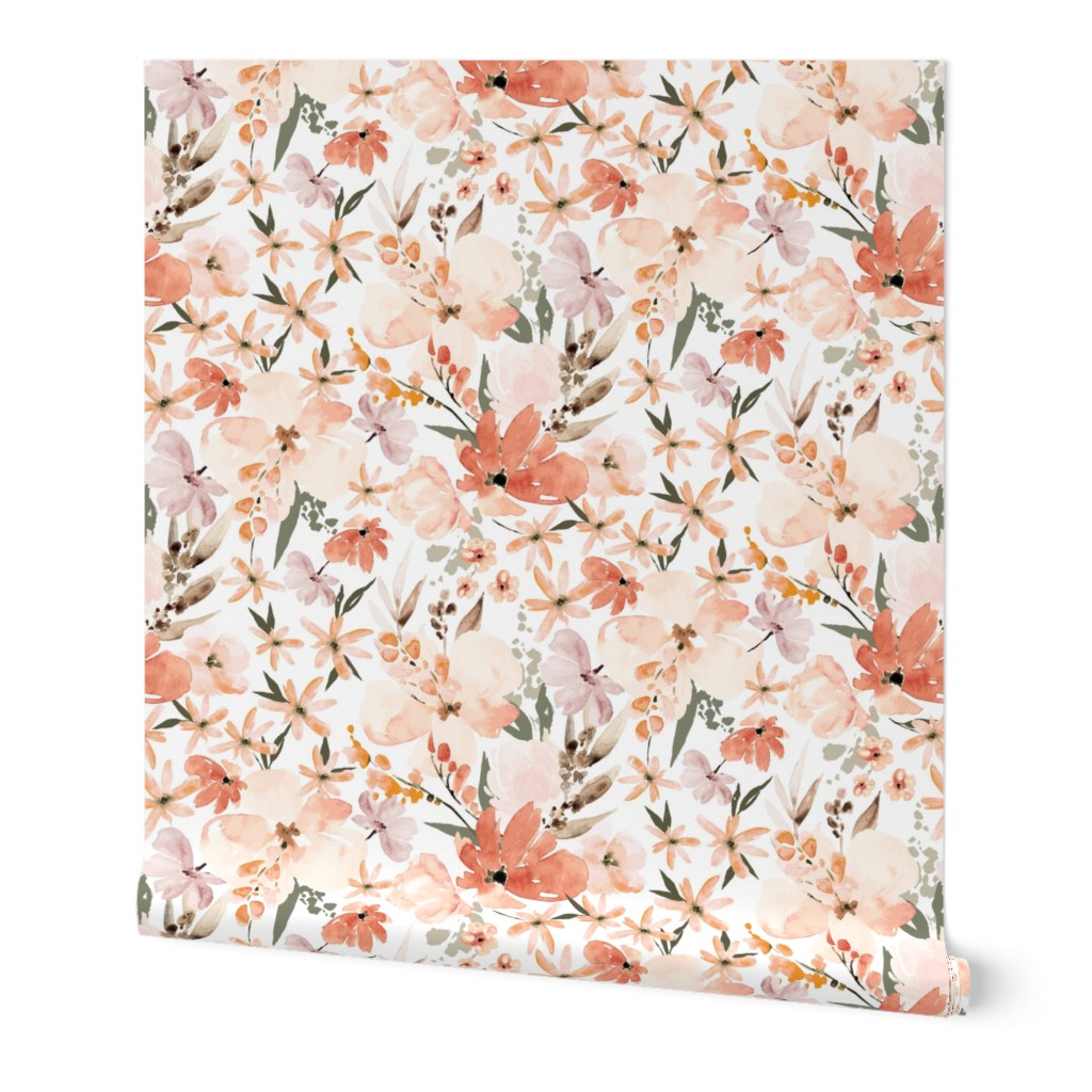 Earth tone floral cottagecore summer peach apricot