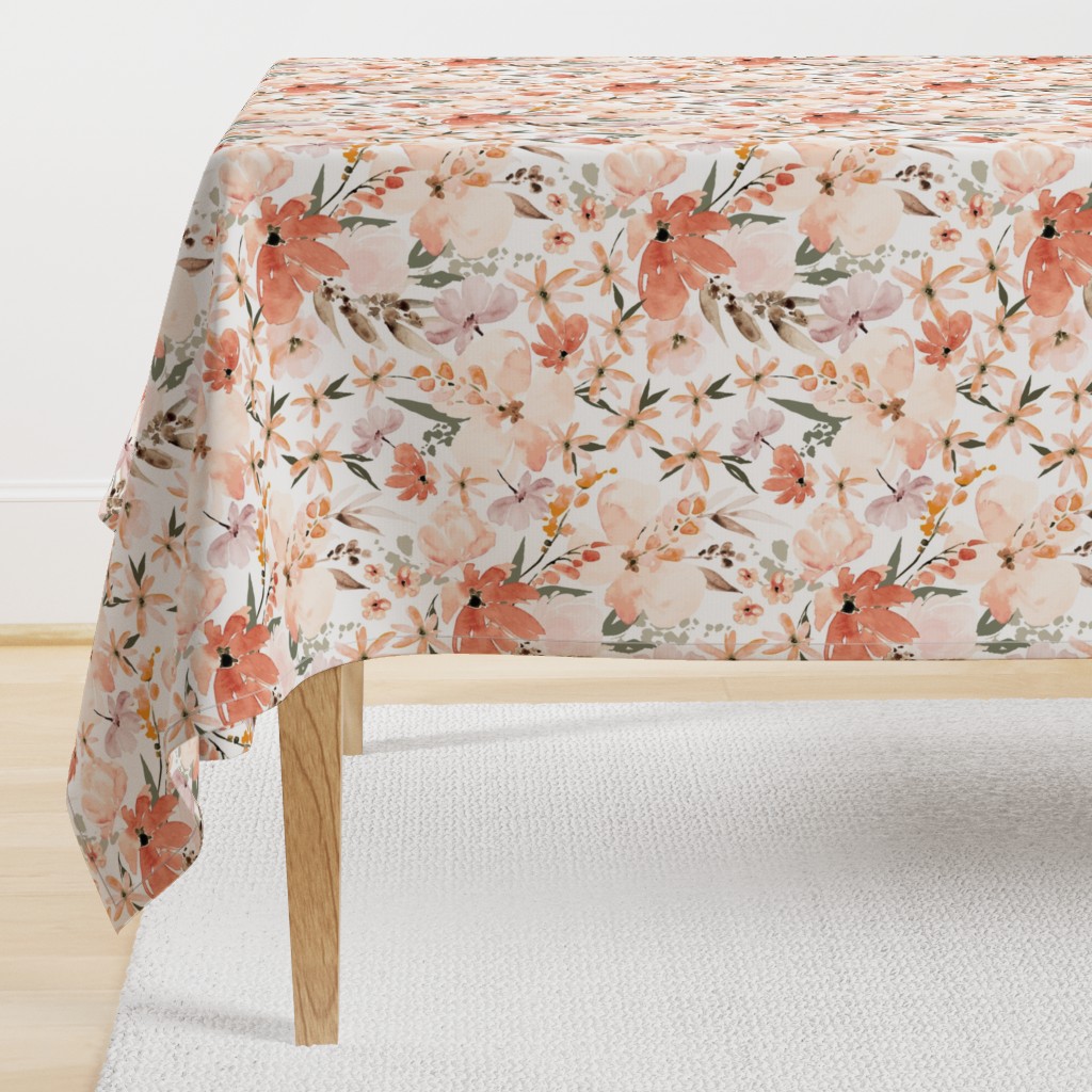 Earth tone floral summer peach apricot