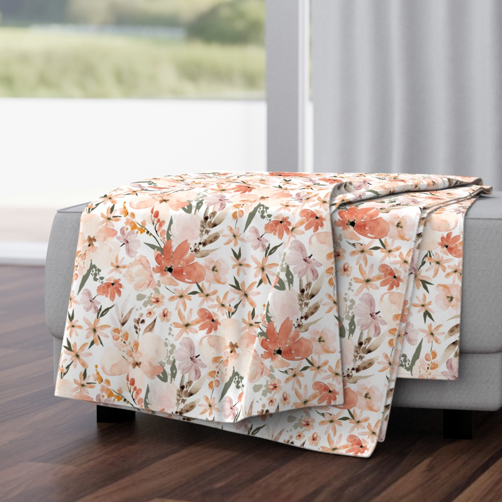 Earth tone floral summer peach apricot