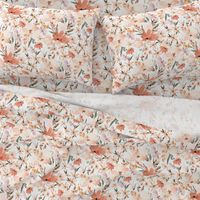 Earth tone floral summer peach apricot