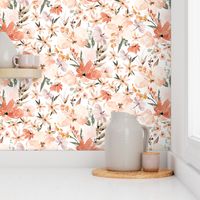 Earth tone floral cottagecore summer peach apricot