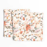 Earth tone floral summer peach apricot