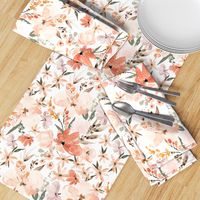 Earth tone floral summer peach apricot