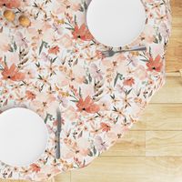 Earth tone floral summer peach apricot