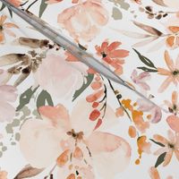 Earth tone floral cottagecore summer peach apricot