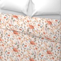 Earth tone floral cottagecore summer peach apricot