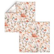 Earth tone floral cottagecore summer peach apricot