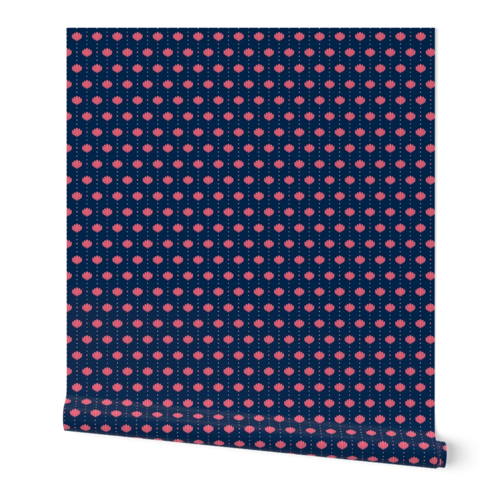 Oysters and Pearls - Flotsam Pink and Navy, Small