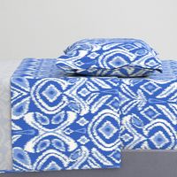 ikat flower/blue and white/jumbo