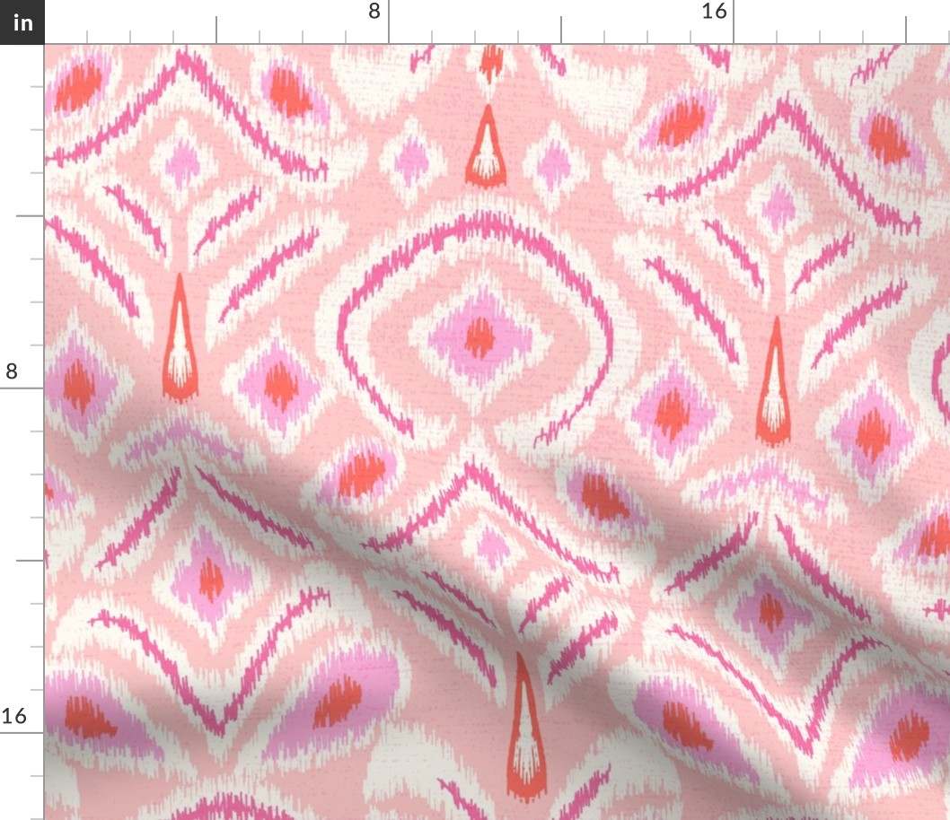 ikat flower/blush pink/jumbo