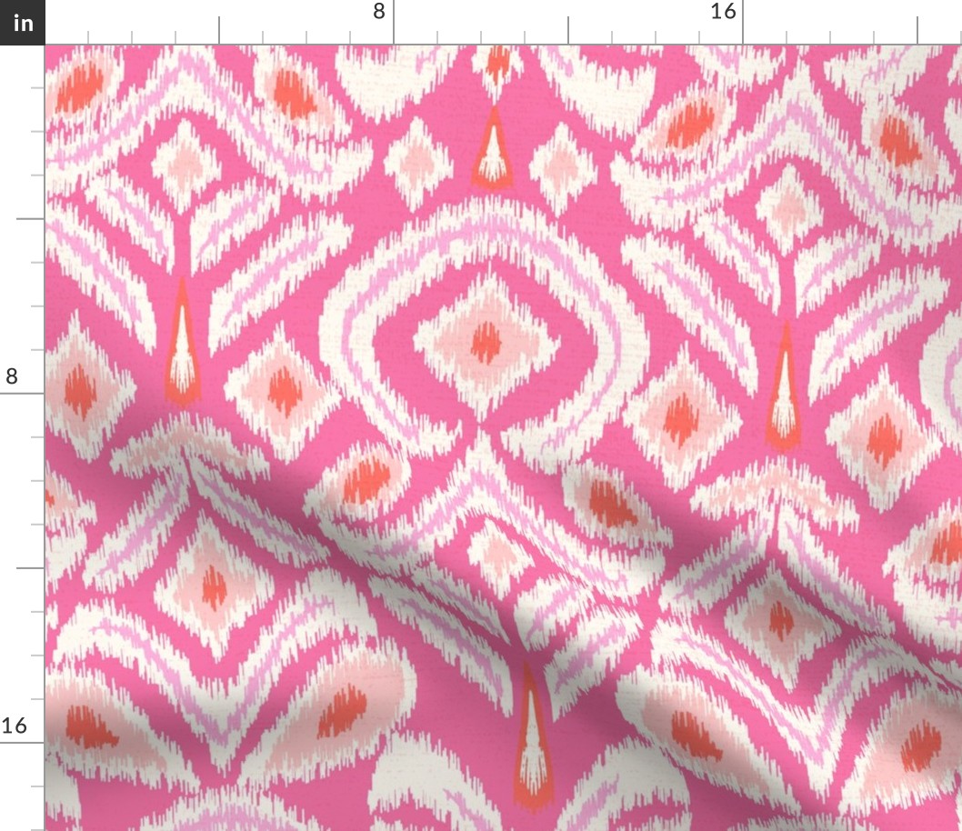 ikat flower/coral and pink/jumbo