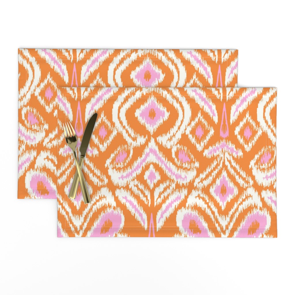 ikat flower/pink and orange/jumbo