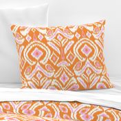 ikat flower/pink and orange/jumbo