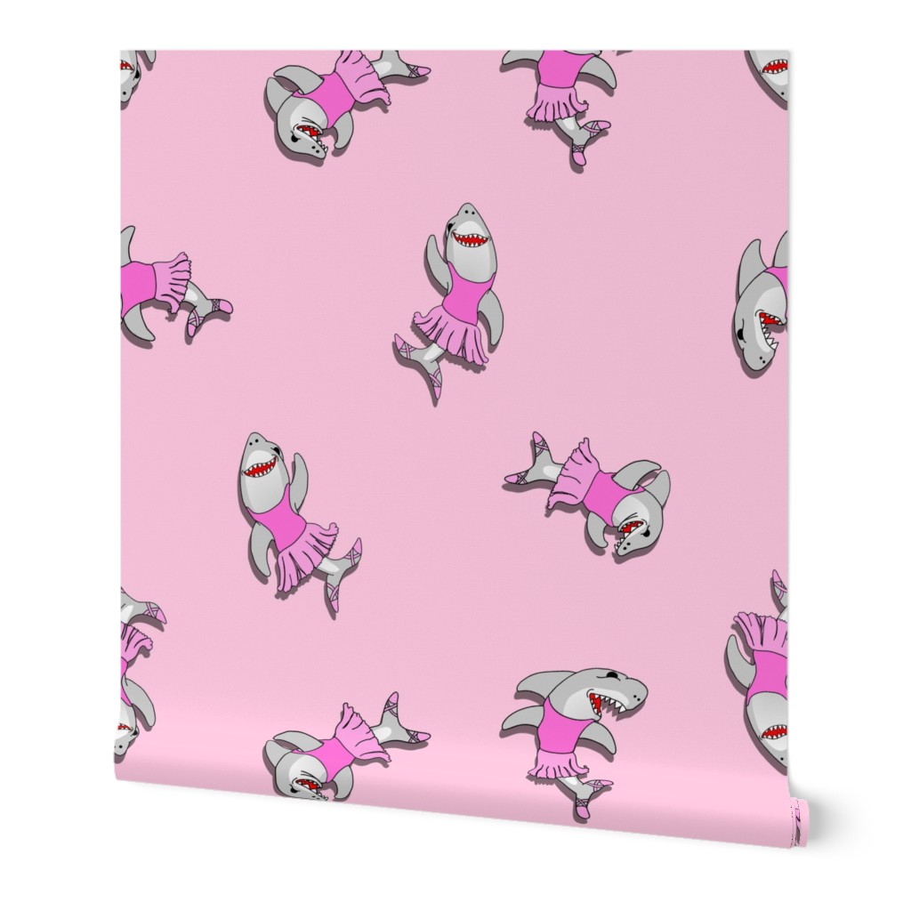 shark ballerina on pink