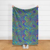 Galactic Swirl  - Blue, Green, Orange