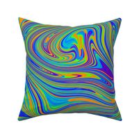 Galactic Swirl  - Blue, Green, Orange