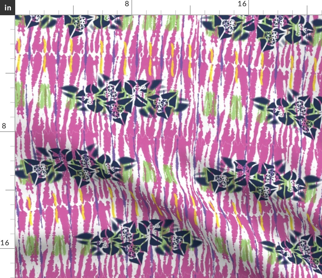 Modern Tie Dye-Bougainvillea Shadow