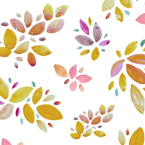 yellow-leaves-pattern-white