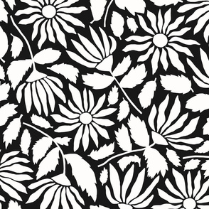 Wildflower Silhouette | Black + White