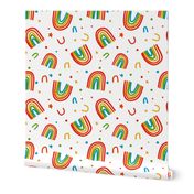 Large Rainbow Doodles on white