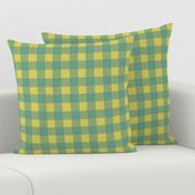 Gingham - Turquoise on Lime Green, Medium