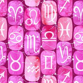 Zodiac Symbols in Pink