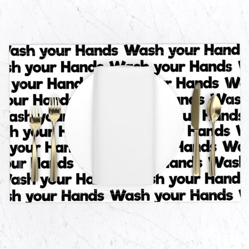 wash your hands on white